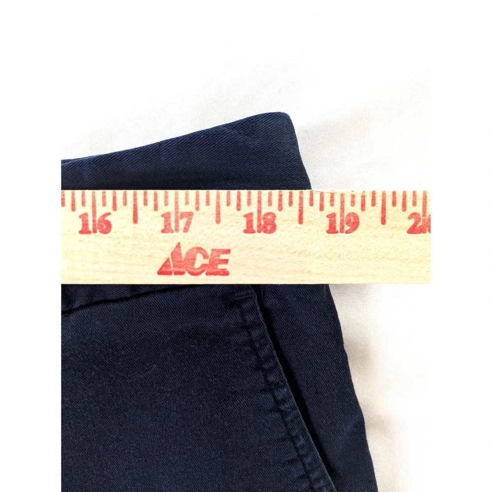 Chaps Navy Blue Chino Bermuda Shorts Womens Size 16 Cuffed Cotton Stretch